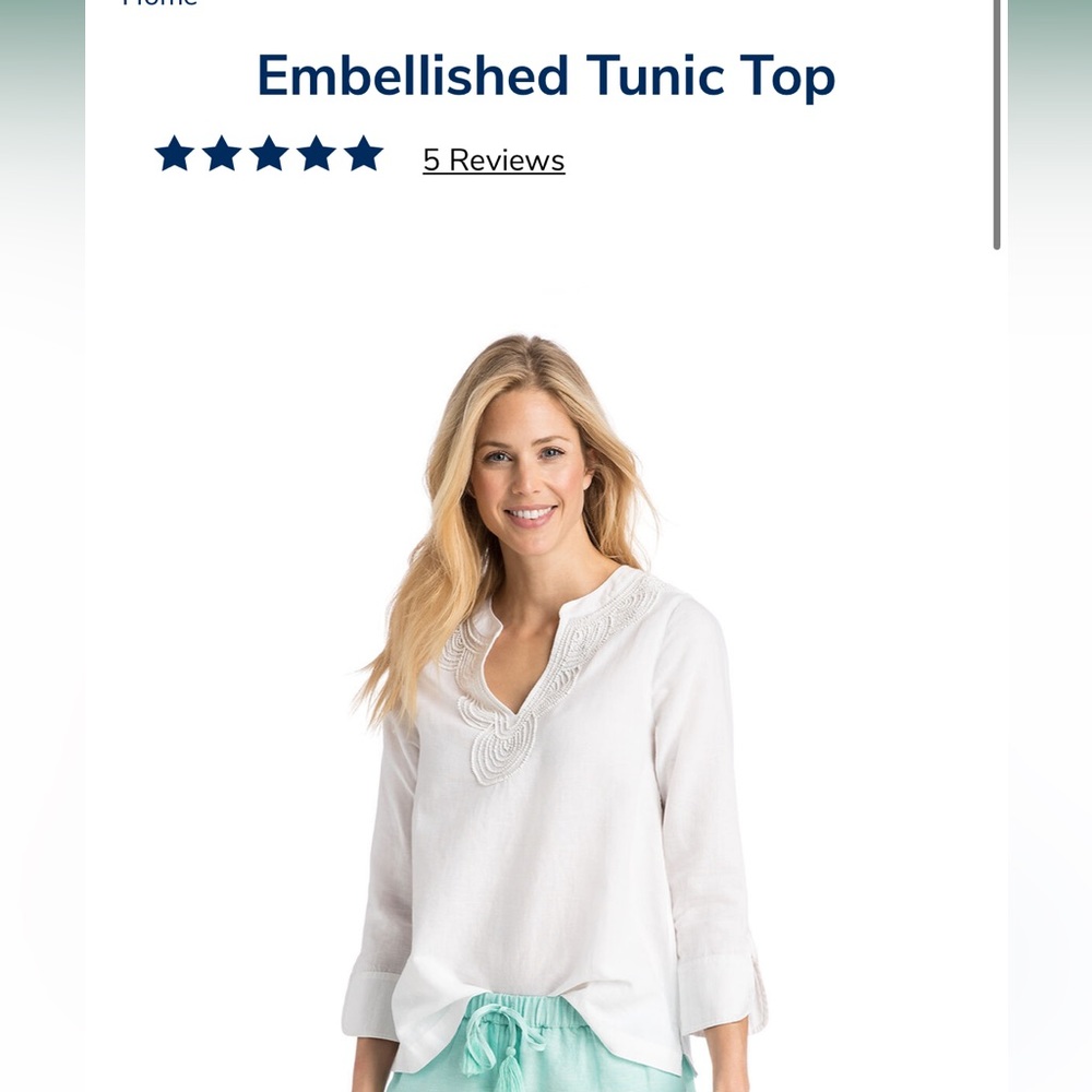NWT Vineyard Vines Embellished Tunic Top